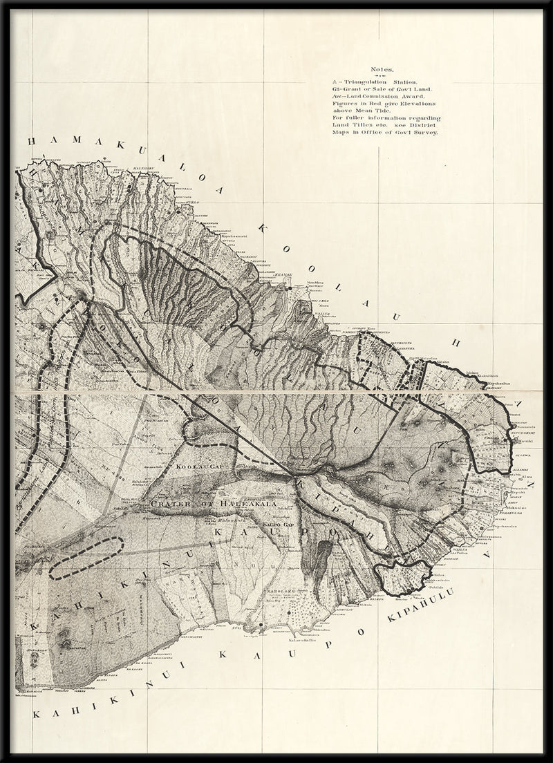 Vintage map of Maui, Hawaii #2