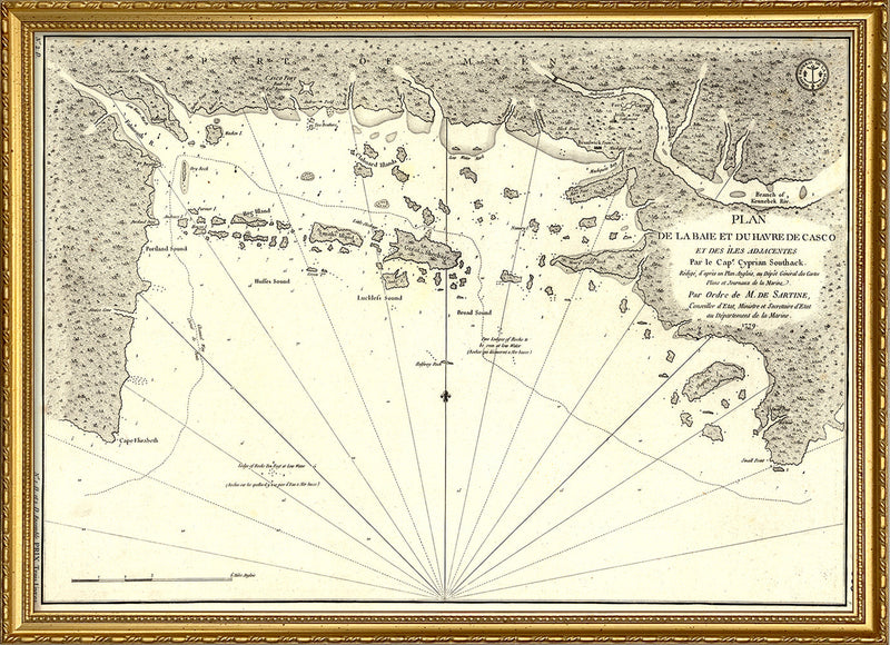 Vintage Nautical Chart of Casco Bay
