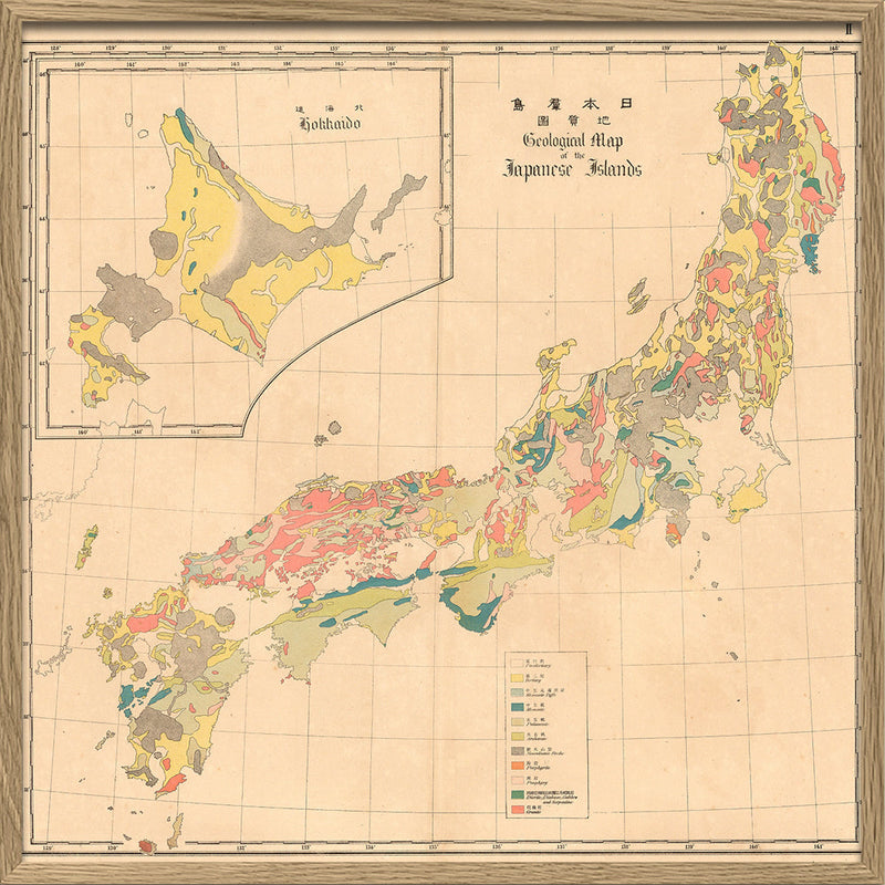 Vintage Geological map of Japan