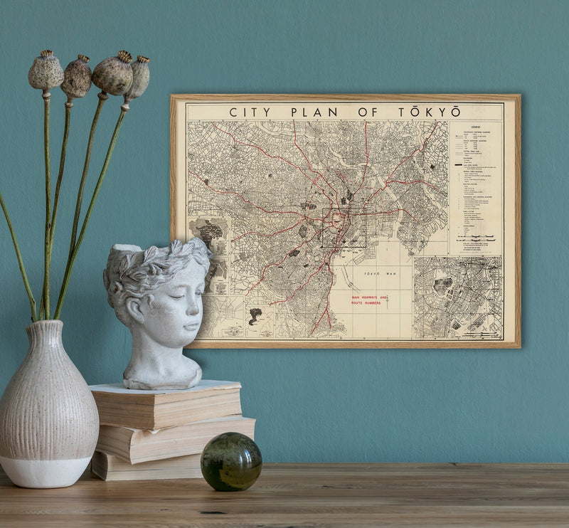 Vintage city map of Tokyo