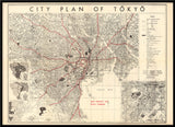 Vintage city map of Tokyo