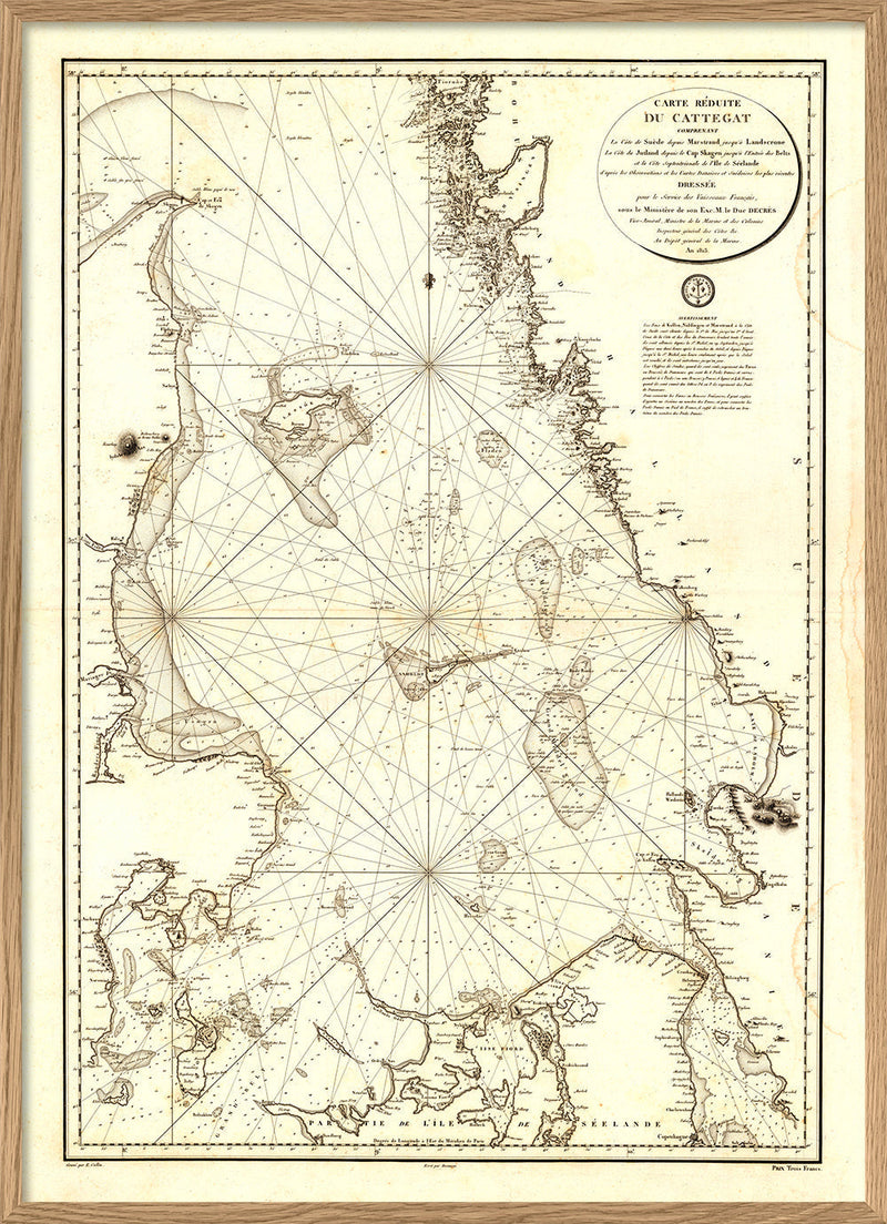 Carte Reduite Du Cattegat – Vintage Nautical Chart of Kattegat