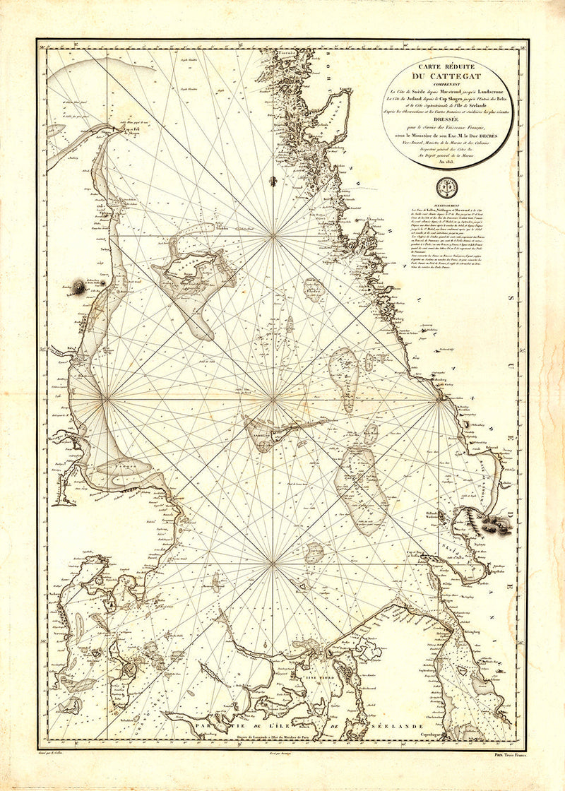 Carte Reduite Du Cattegat – Vintage Nautical Chart of Kattegat
