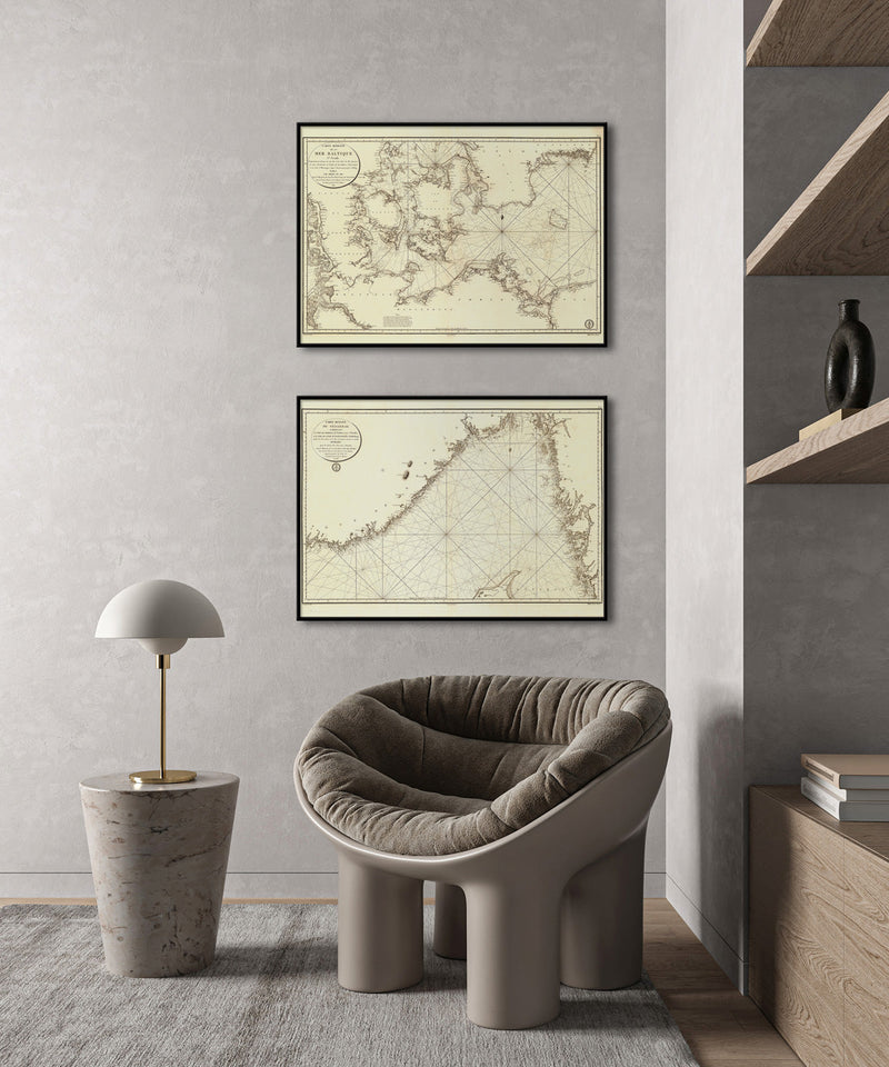 Carte Reduite De La Mer Baltique – Vintage Nautical Chart of Denmark and the Baltic Sea