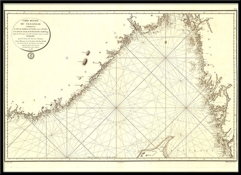 Carte Reduite Du Skagerak – Vintage Nautical Chart of Skagerak