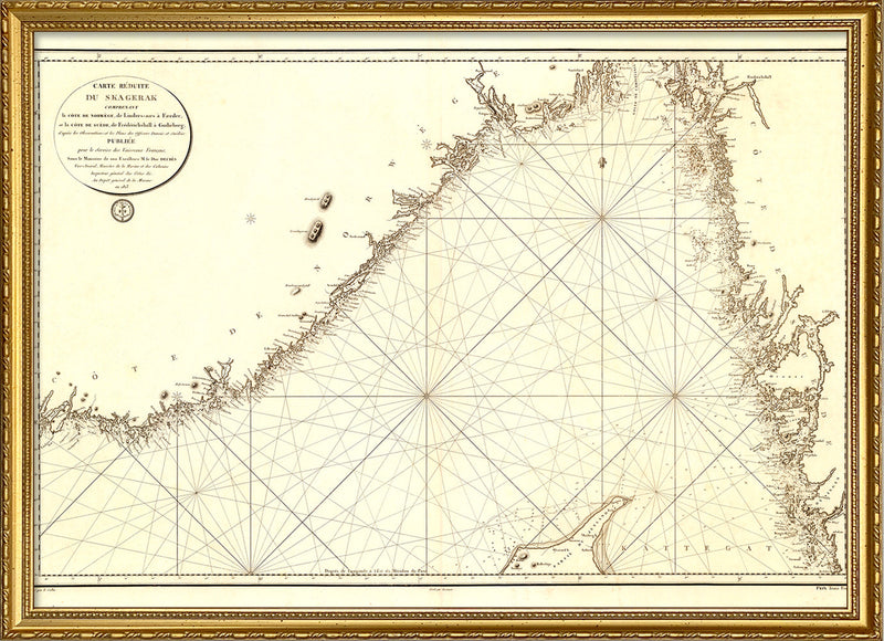 Carte Reduite Du Skagerak – Vintage Nautical Chart of Skagerak