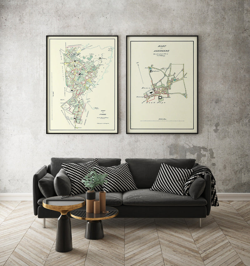 Vintage City Map of Svaneke, Bornholm