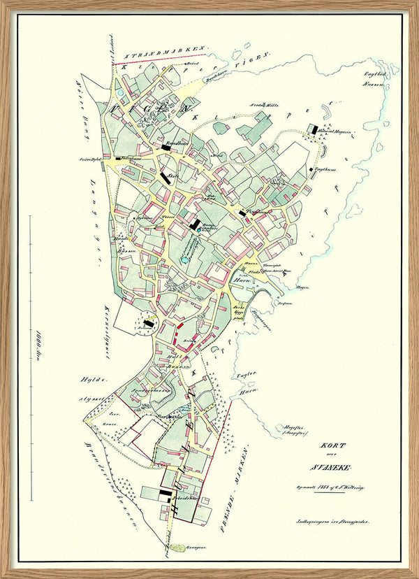 Vintage City Map of Svaneke, Bornholm
