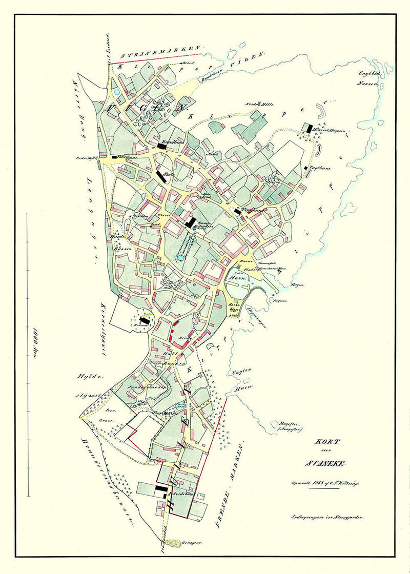 Vintage City Map of Svaneke, Bornholm
