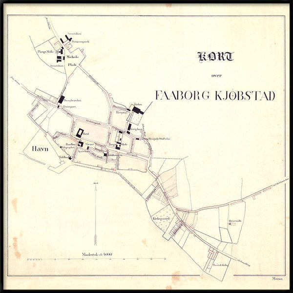 Vintage City Map of Faaborg