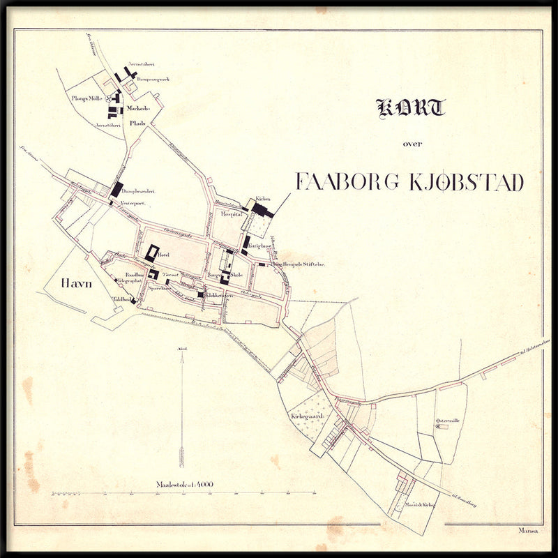 Vintage City Map of Faaborg