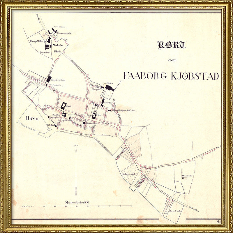 Vintage City Map of Faaborg