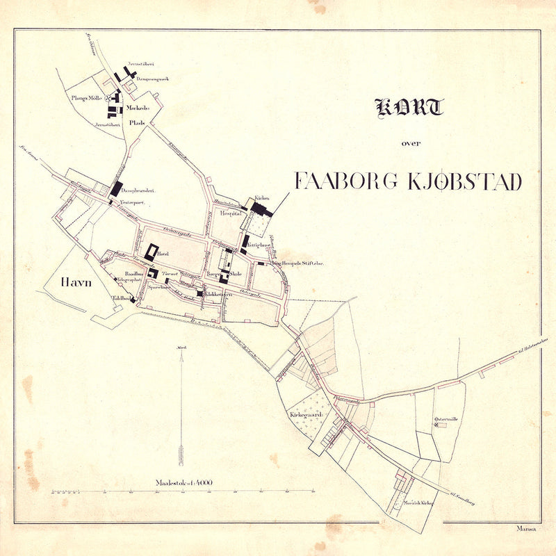 Vintage City Map of Faaborg