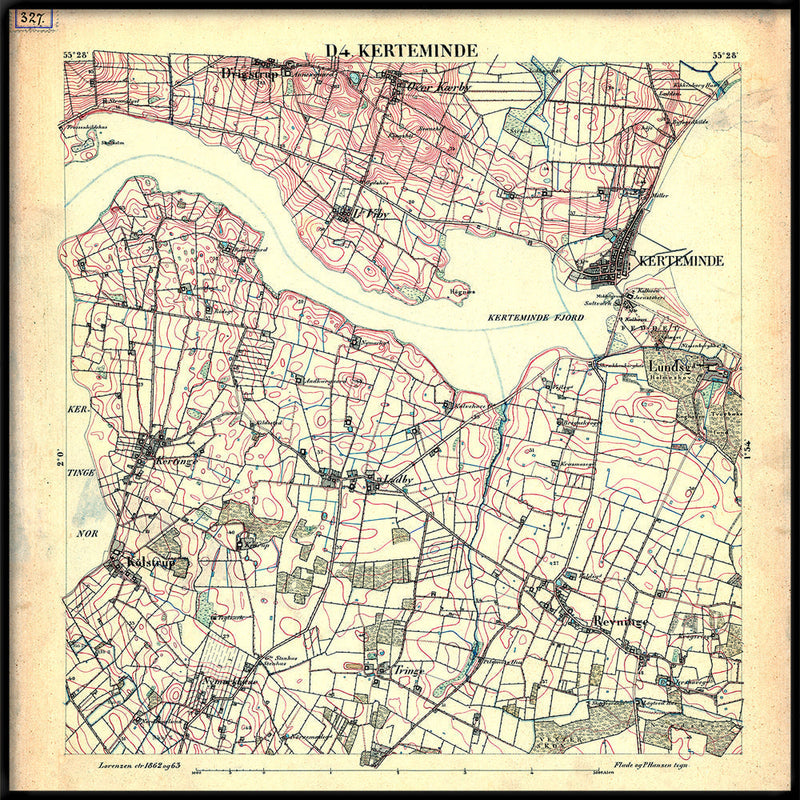 Vintage City Map of Kerteminde, Denmark