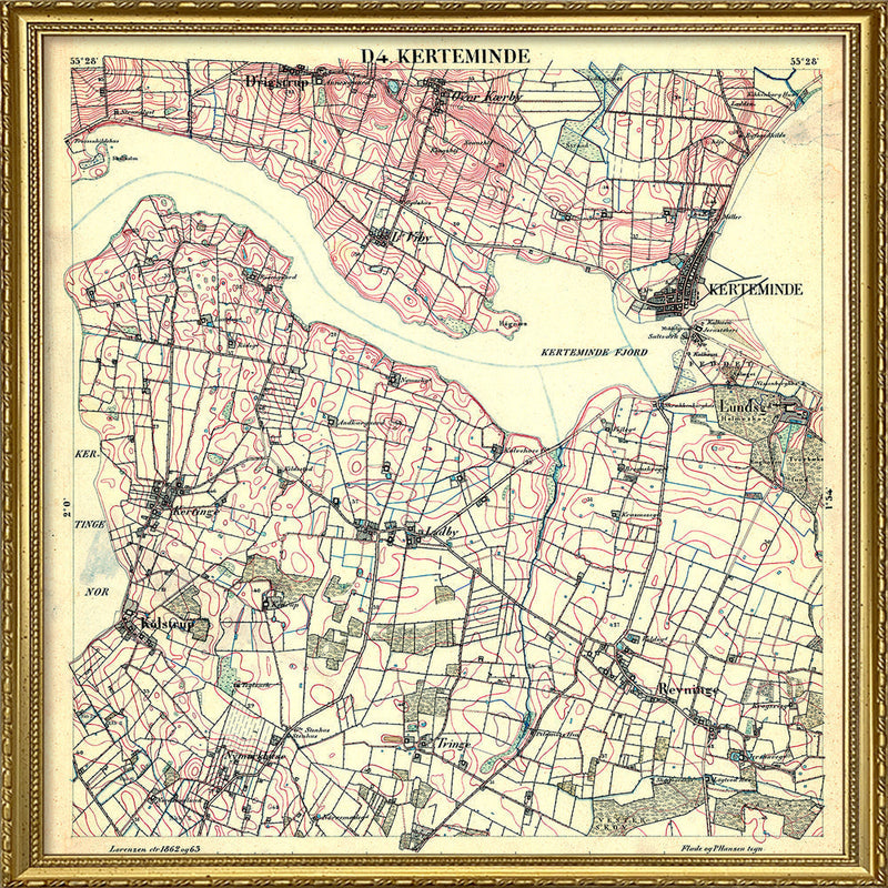 Vintage City Map of Kerteminde, Denmark