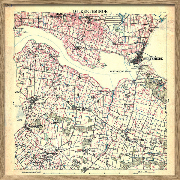 Vintage City Map of Kerteminde, Denmark
