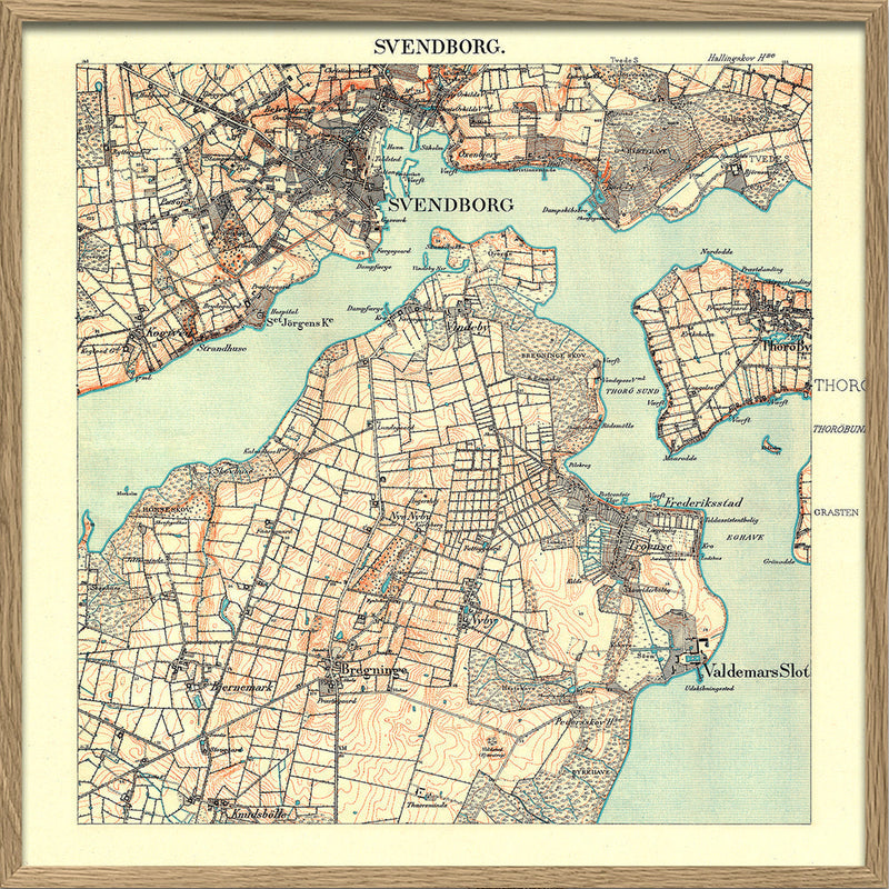Vintage City Map of Svendborg, Denmark