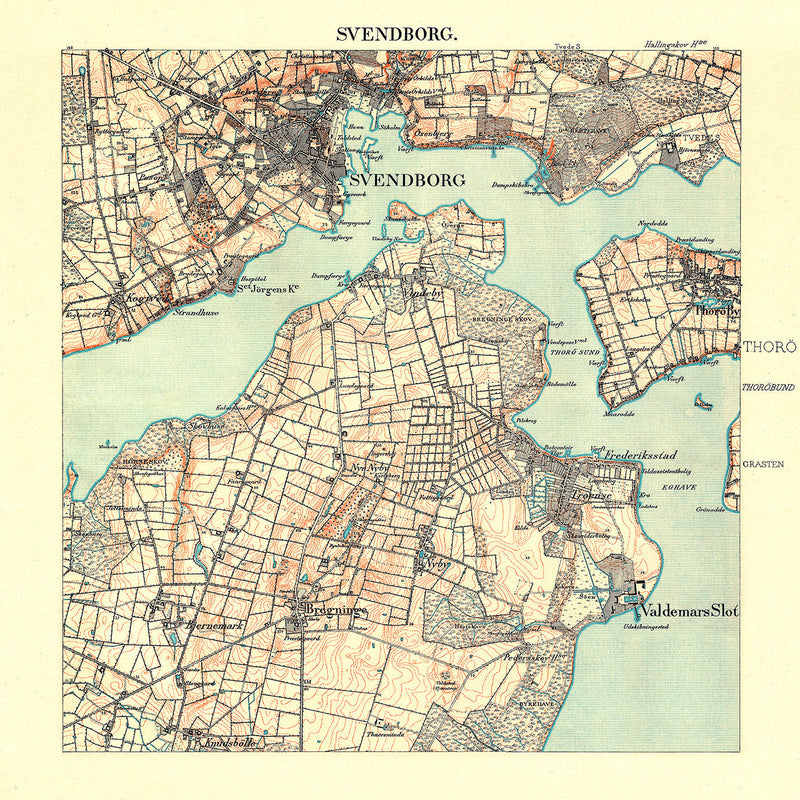 Vintage City Map of Svendborg, Denmark