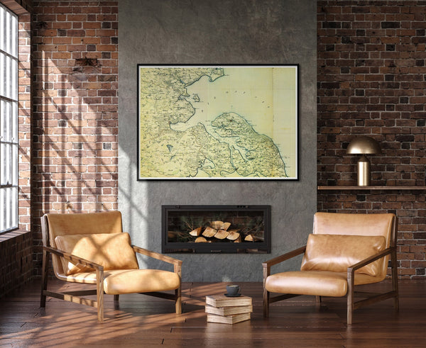 Vintage Atlas Map of Aabenraa & Sønderborg