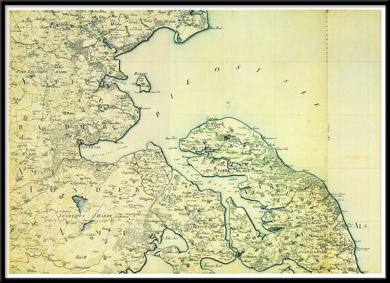 Vintage Atlas Map of Aabenraa & Sønderborg