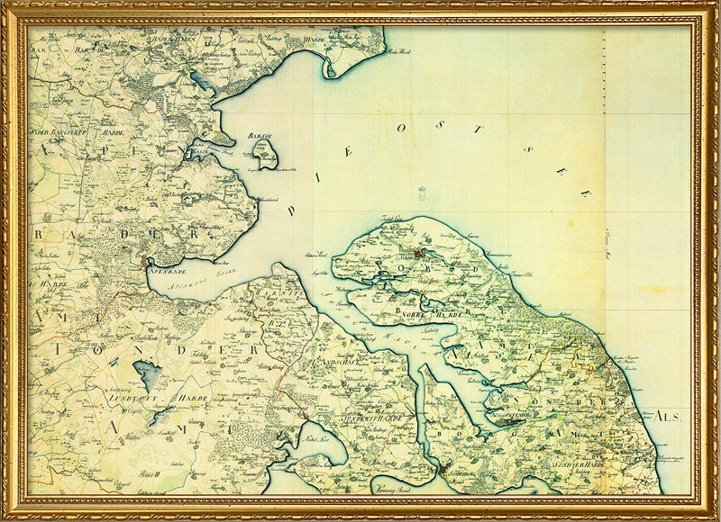 Vintage Atlas Map of Aabenraa & Sønderborg