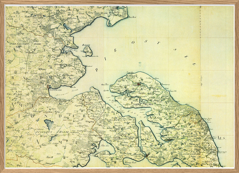 Vintage Atlas Map of Aabenraa & Sønderborg