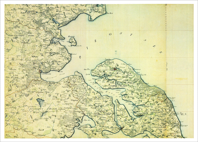 Vintage Atlas Map of Aabenraa & Sønderborg