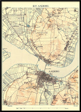 Vintage City Map of Aalborg, Denmark