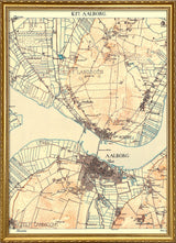 Vintage City Map of Aalborg, Denmark