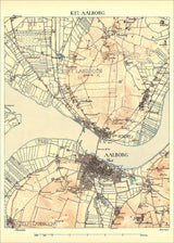 Vintage City Map of Aalborg, Denmark