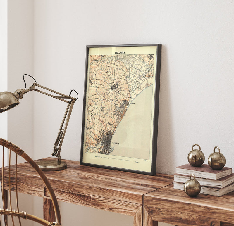 Vintage City Map of Aarhus, Denmark