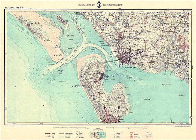 Vintage City Map of Esbjerg, Denmark
