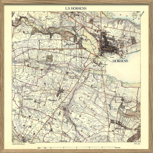 Vintage City Map of Horsens, Denmark