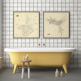 Vintage City Map of Kolding, Denmark