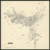Vintage City Map of Kolding, Denmark