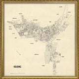 Vintage City Map of Kolding, Denmark