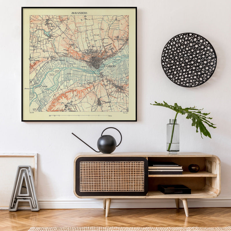 Vintage City Map of Randers, Denmark