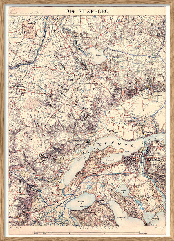 Vintage City Map of Silkeborg, Denmark