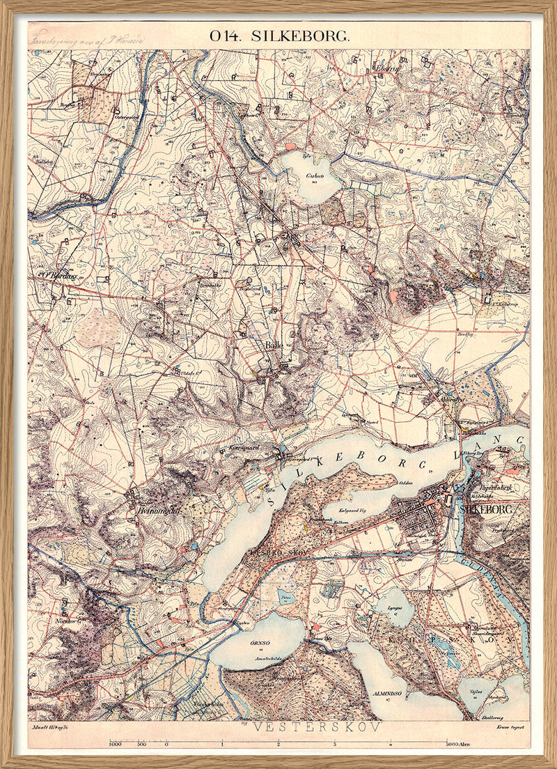 Vintage City Map of Silkeborg, Denmark