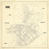 Vintage city map of Ribe, Denmark