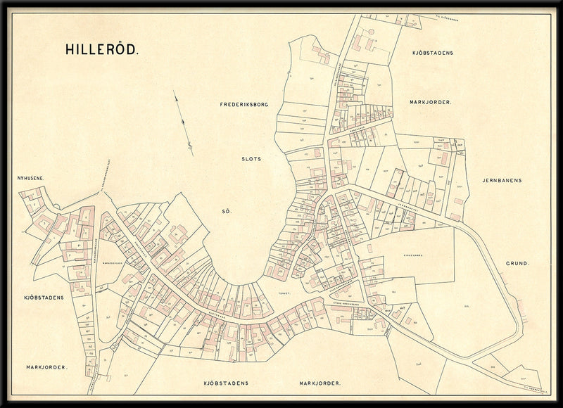 Vintage City Map of Hillerød, Denmark