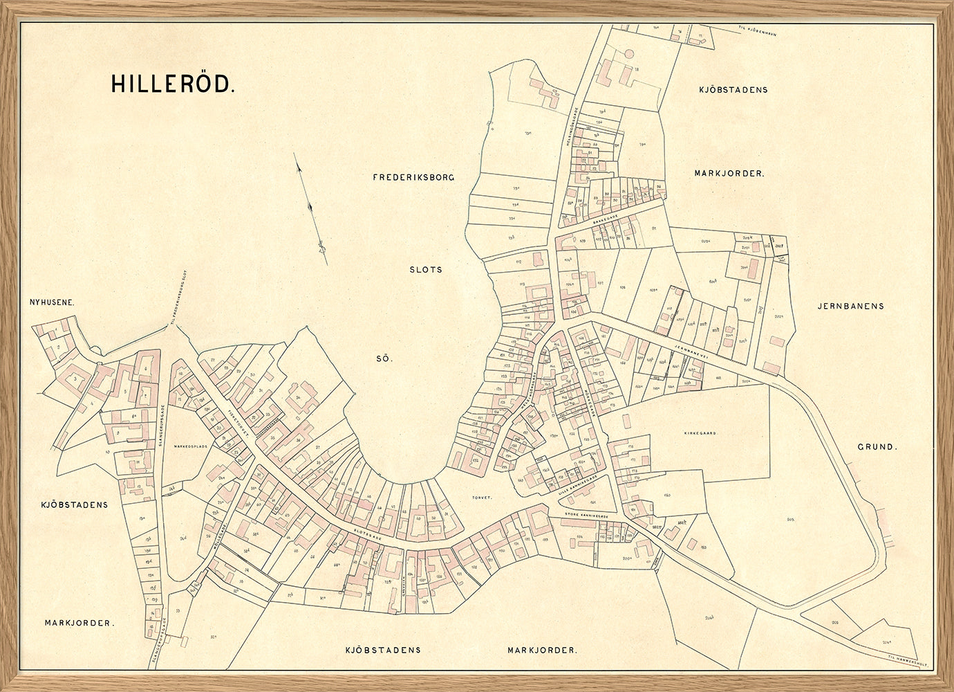 Vintage City map of Hillerød, Denmark – THE DYBDAHL CO.