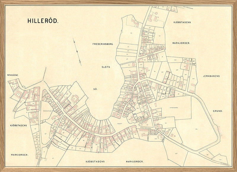 Vintage City Map of Hillerød, Denmark