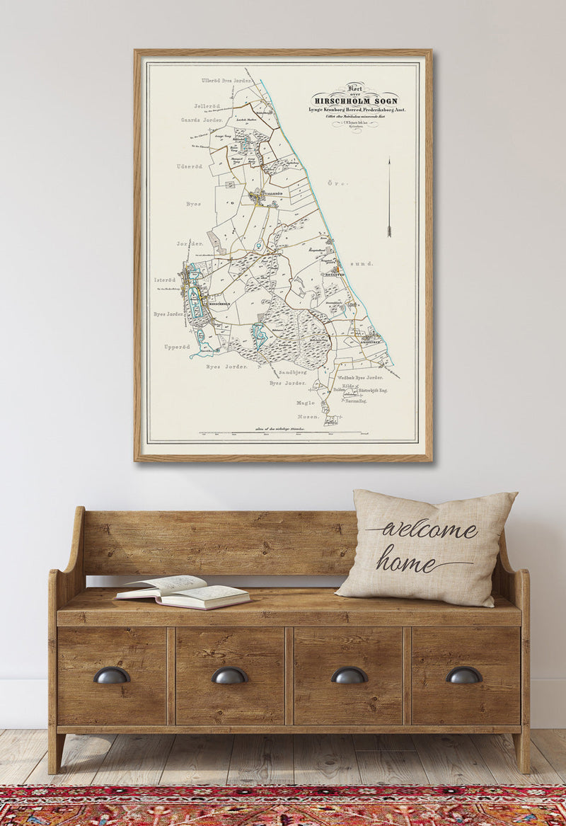Vintage parish map of Hørsholm