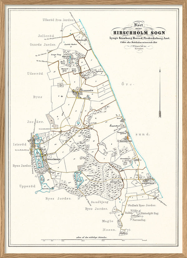 Vintage parish map of Hørsholm