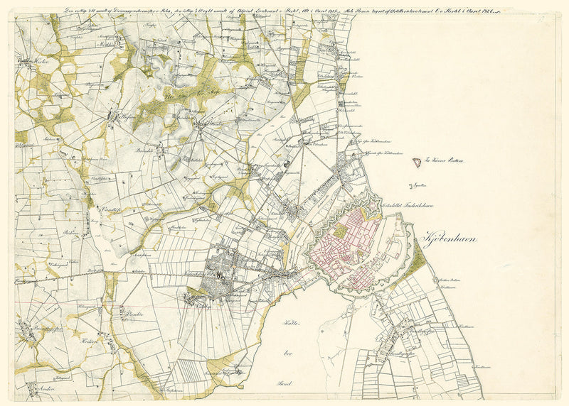 Vintage City Map of Historic Copenhagen