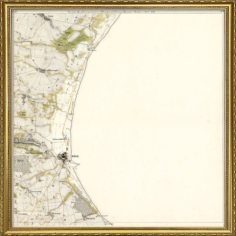 Vintage Map of Køge & Køge Bay