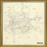 Vintage City Map of Roskilde, Denmark