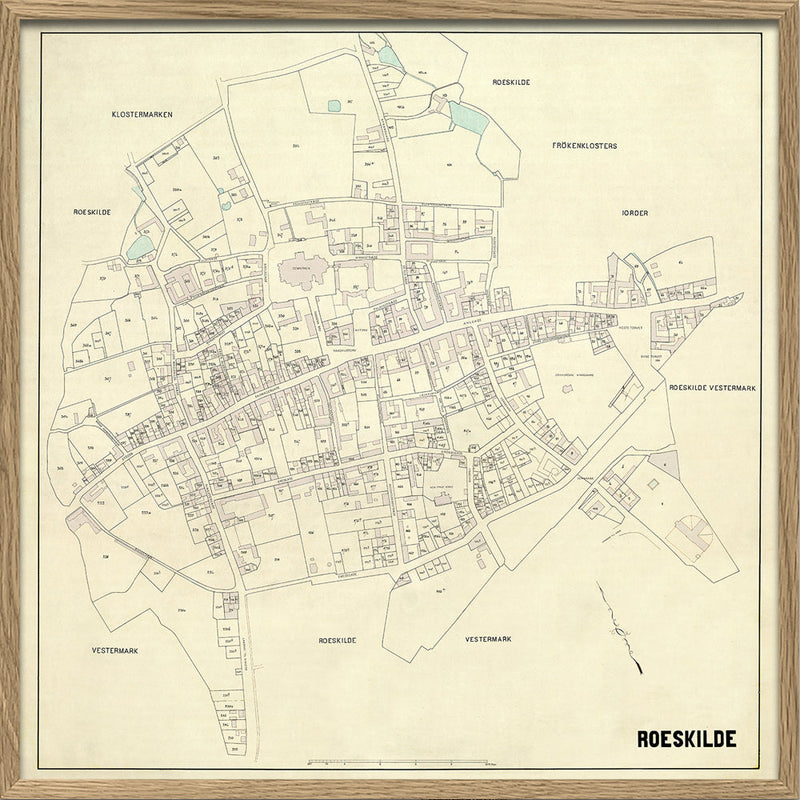 Vintage City Map of Roskilde, Denmark