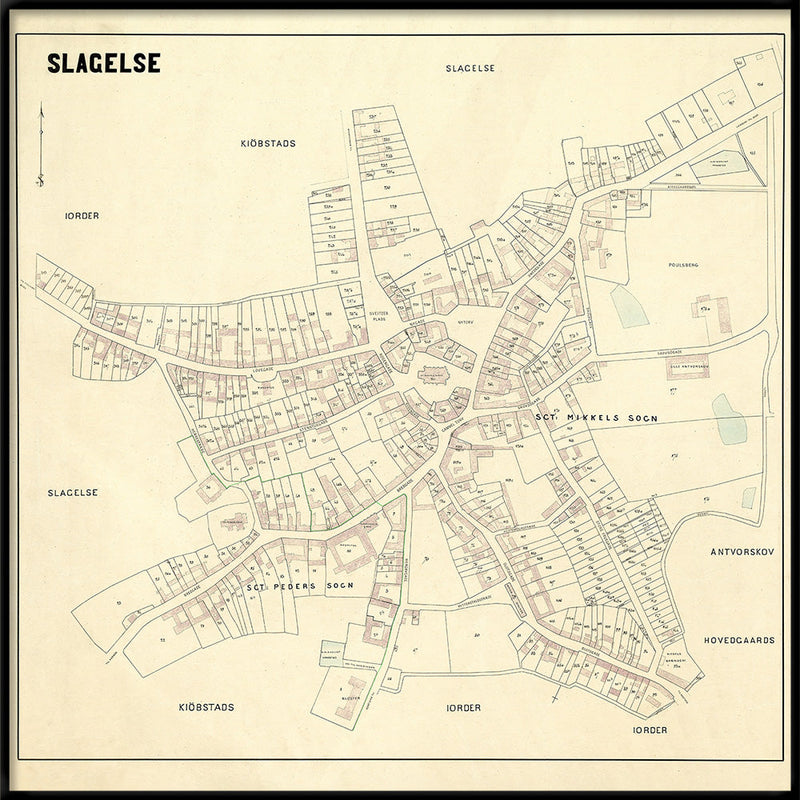 Vintage city map of Slagelse, Denmark
